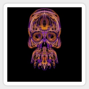 Electroluminated Skull - Synthwave Sticker